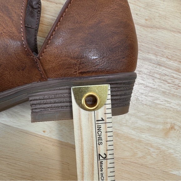 Seven7 Bandera Ankle Booties 9.5 Split Shaft Everyday Brown Vegan Leather Boots - Picture 10 of 12